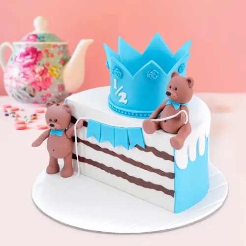 Teddy Bear Half Birthday Cake